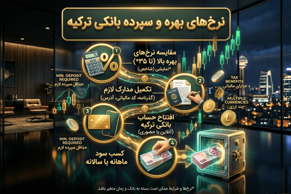مراحل سپرده گذاری در بانک های ترکیه